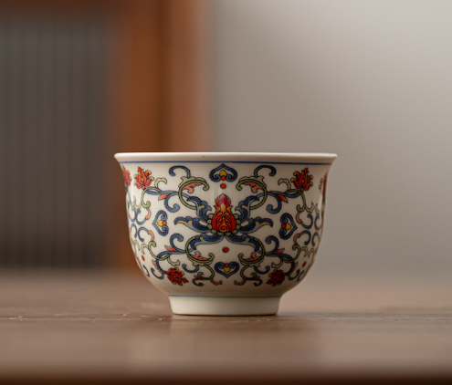New blue and white teacup (vegetable gray - reverse mouth cup [Twinkle Lotus])