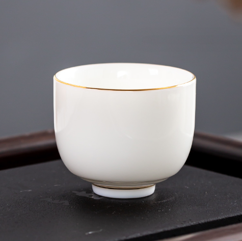 新款白瓷茶杯（描金茶杯（鼎立杯）*1）
