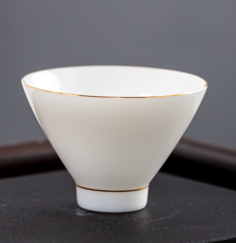 新款白瓷茶杯（描金茶杯（斗笠杯）*1）