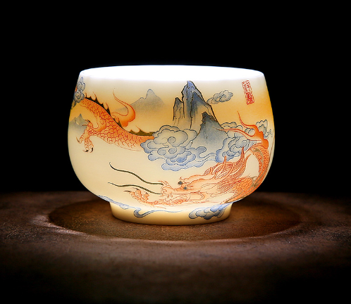 New white porcelain tea cup (Muet Fat Jade General Cup-Xianglong (200ml))