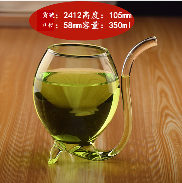 新款【1個】耐高溫吸管杯（貨號/容量：2412/350ml）