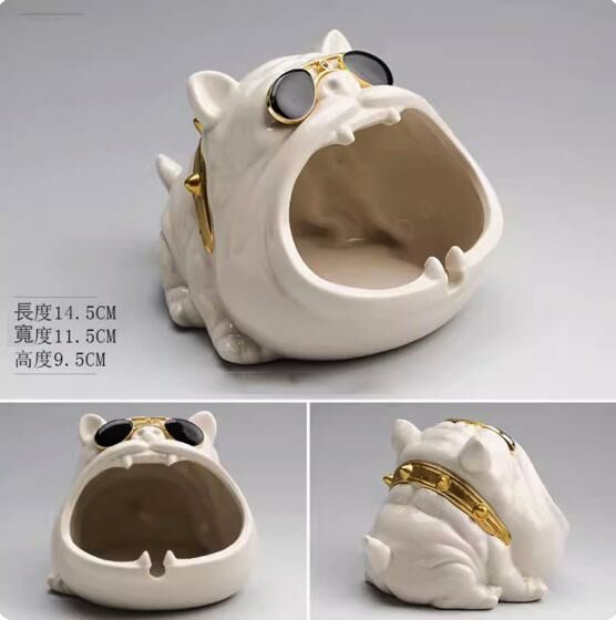 New personalized trendy creative ornament ashtray (sunglasses milky white)
