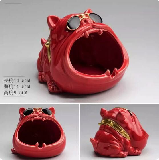 New personalized trendy creative ornaments ashtray (sunglasses and elegant red)