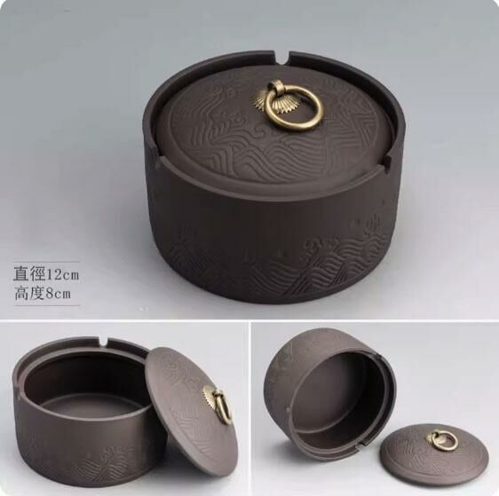 新款紫砂逐浪煙灰缸