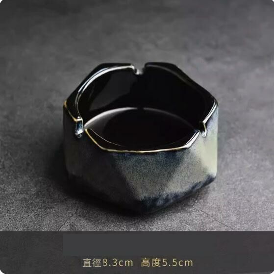 New home car ceramic ashtray ornaments (polygonal ash green·small size)