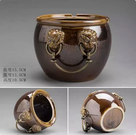New home car ceramic ashtray ornaments (antique brown)