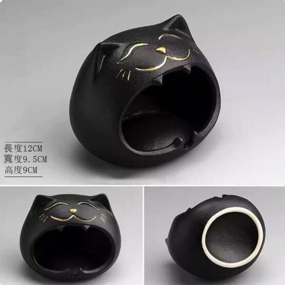New home car ceramic ashtray ornaments (matte black)