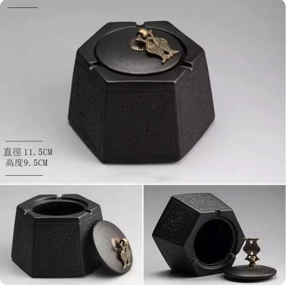 New home car ceramic ashtray ornaments (Copper Pisces)