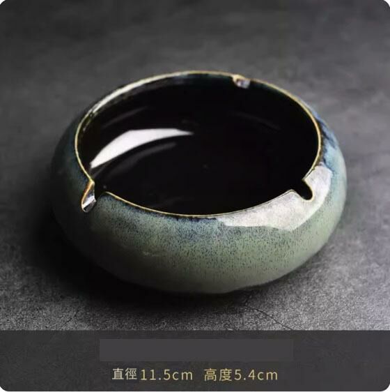 New home car ceramic ashtray ornament (round ash green·medium size)