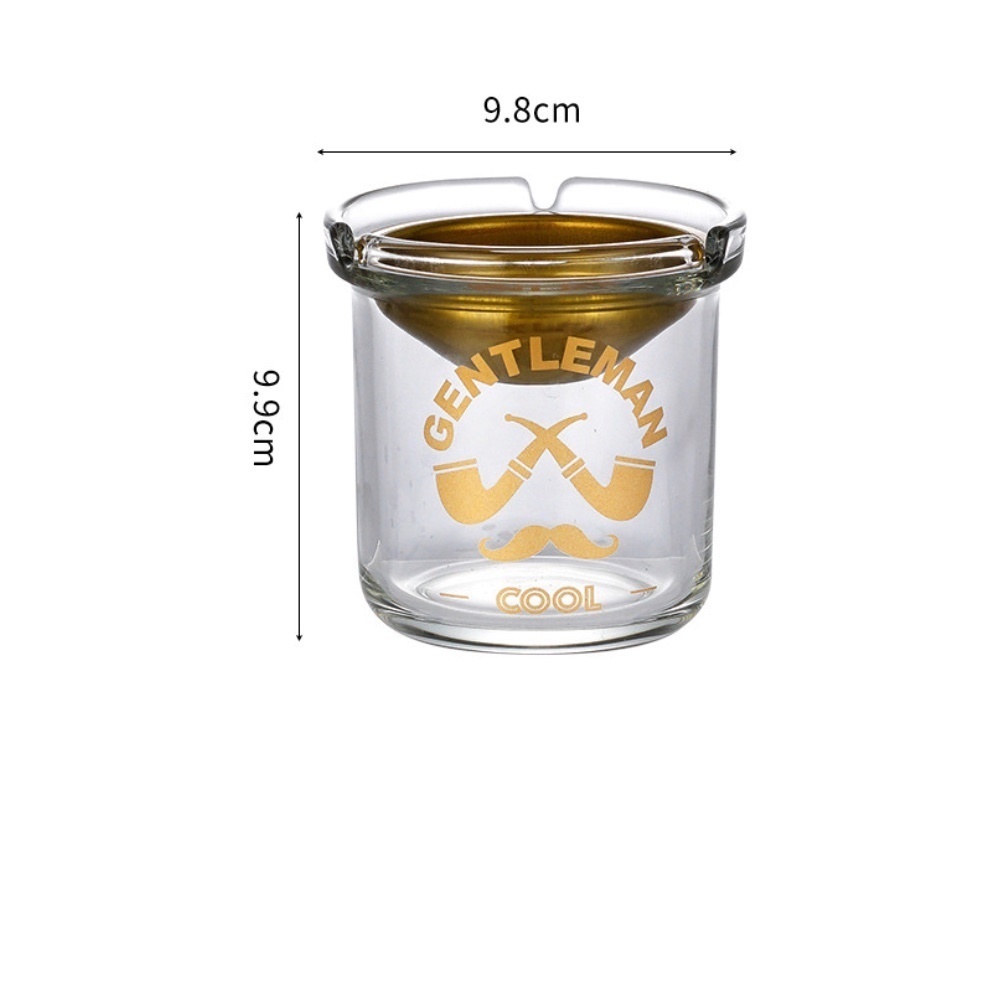 新款簡約漏斗煙灰缸創（金色GENTLEMAN可卡烟+漏斗-【2個裝】）