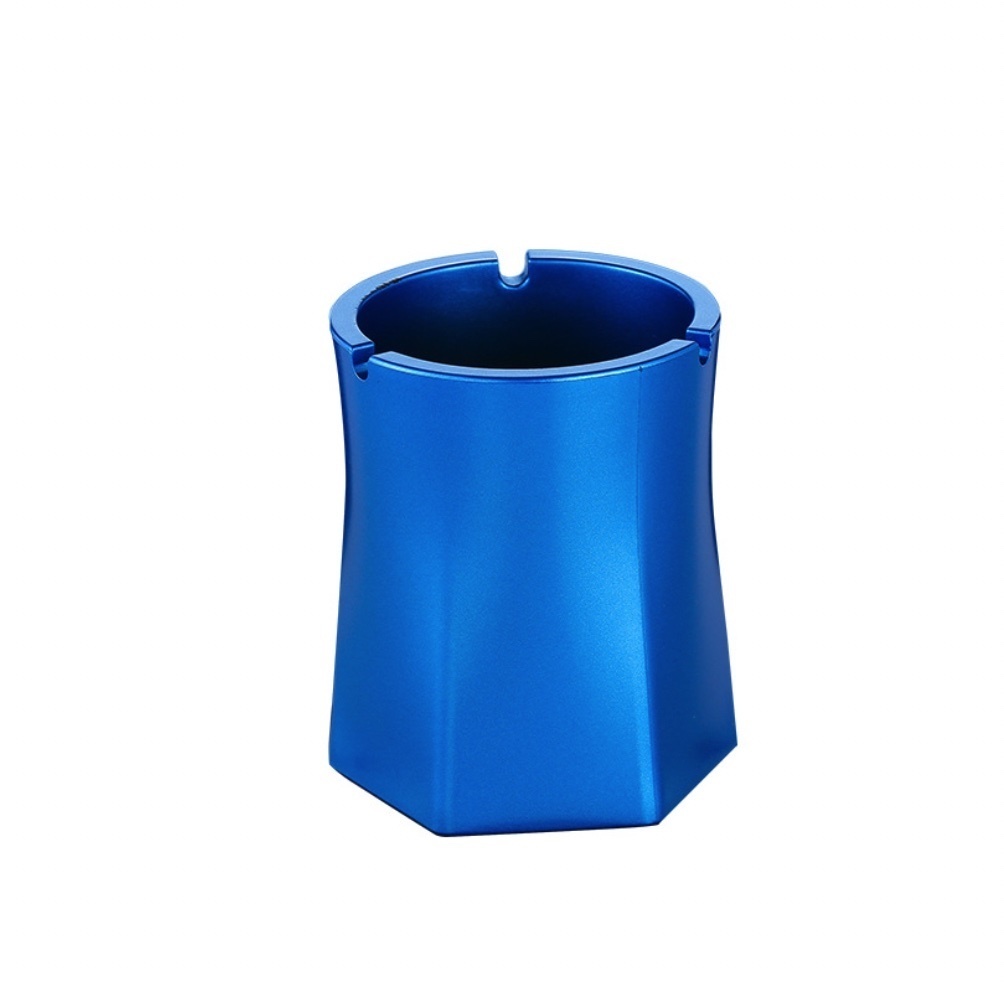 新款防風防火煙灰缸（六角底煙灰缸（藍色）-【2個裝】）