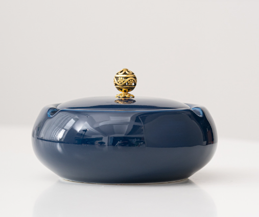 New ashtray (ink round ashtray---Jilan (with cover))