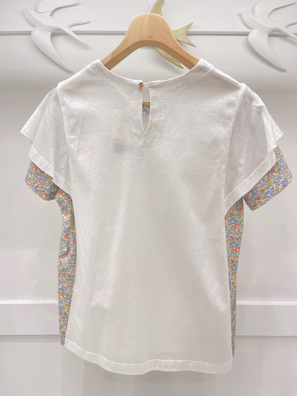 側邊花布雙層袖衣