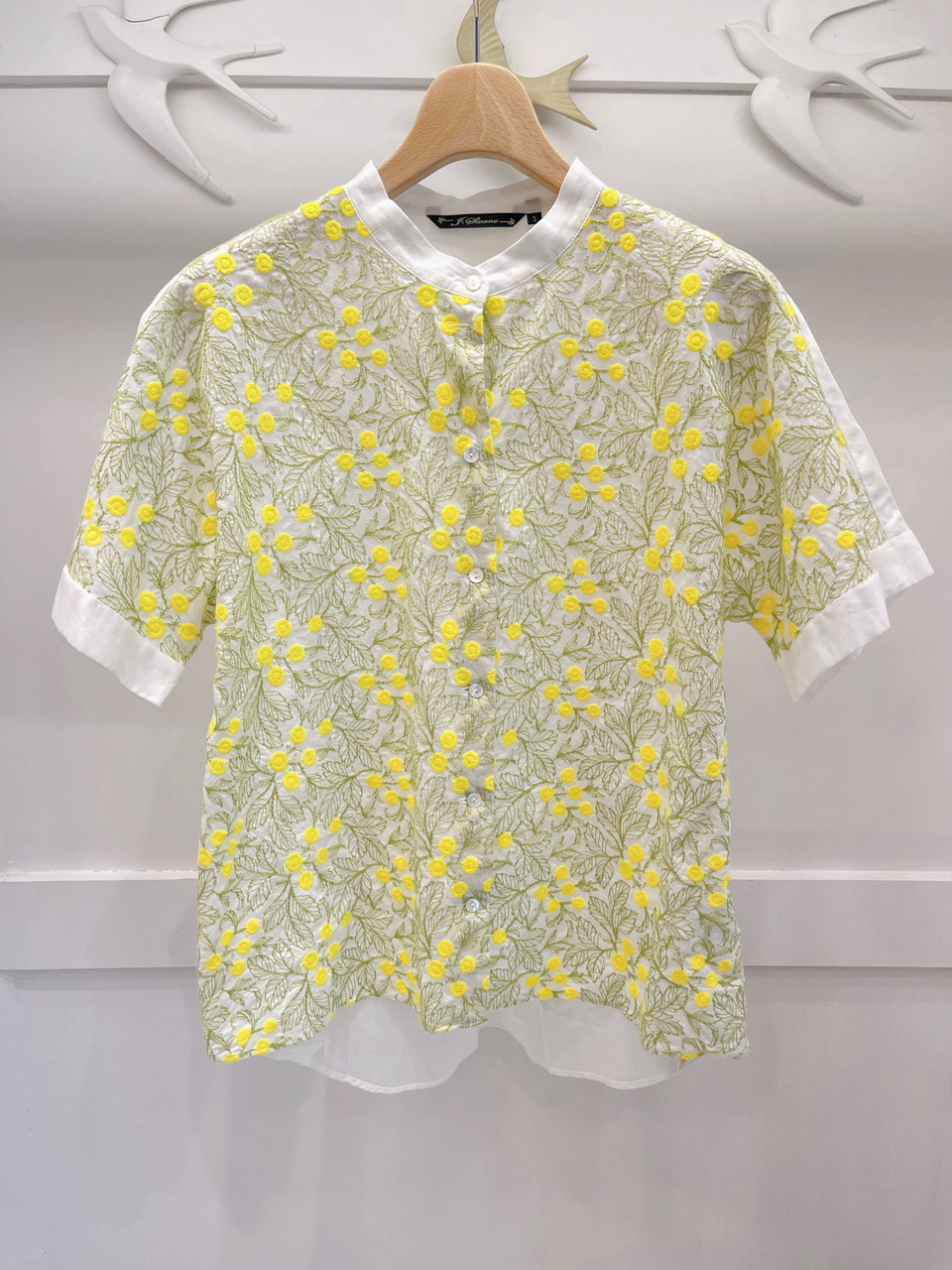 花布刺繡襯衫