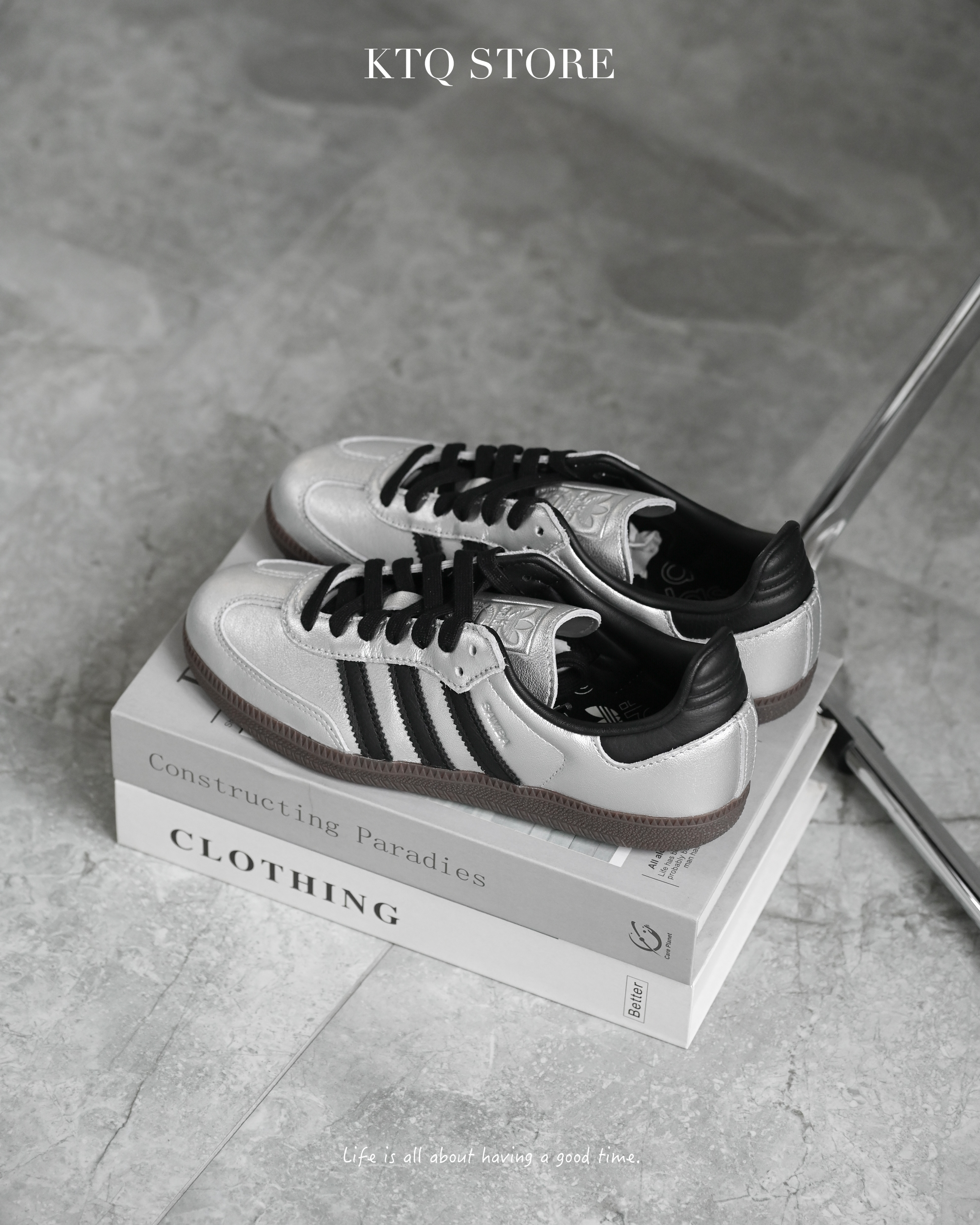 KTQ STORE ‧ Adidas Samba OG SILVER BLACK 金屬銀黑 JI4218