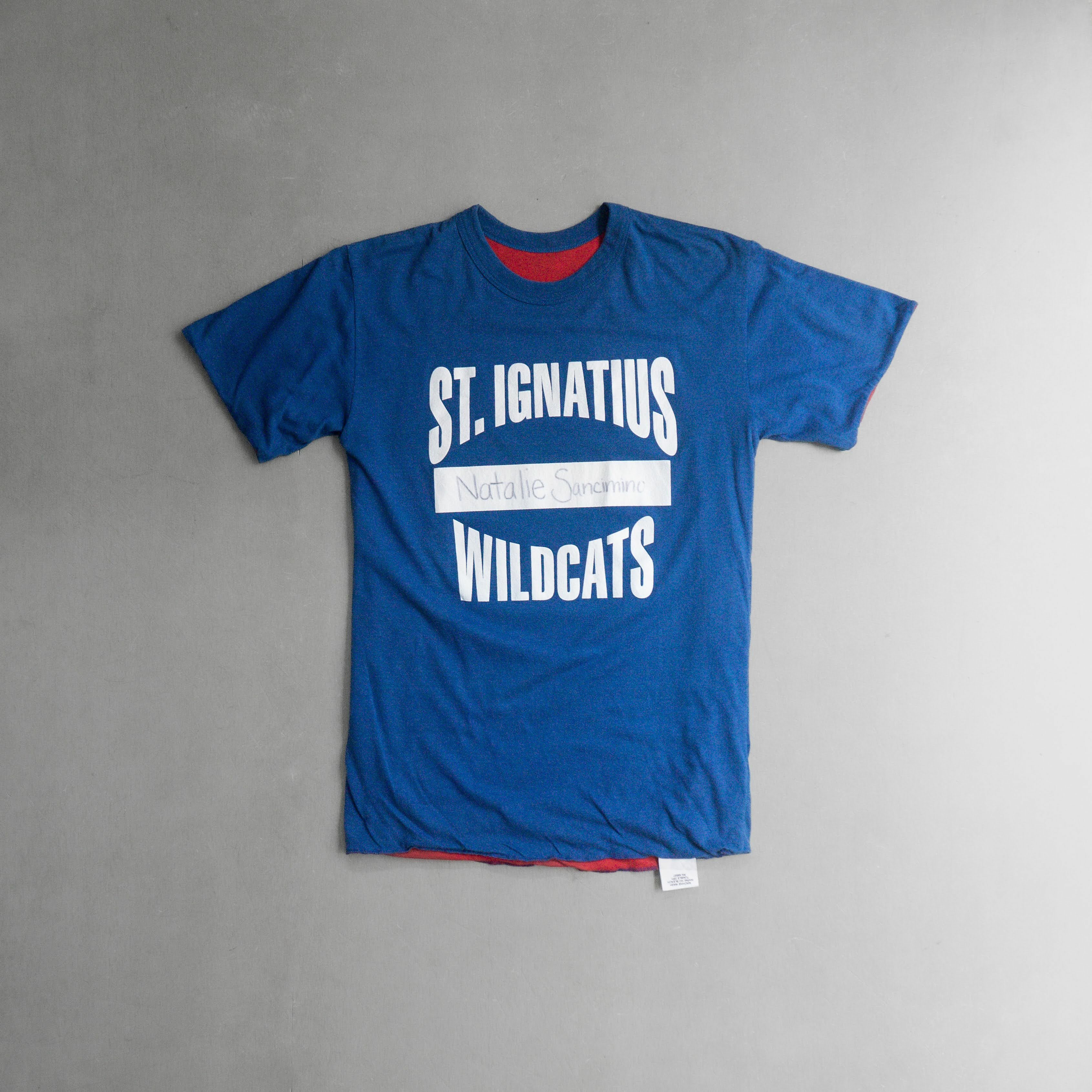 80S VINTAGE REVERSIBLE TEE 美國製 藍紅 山貓 雙面穿 短袖 T恤