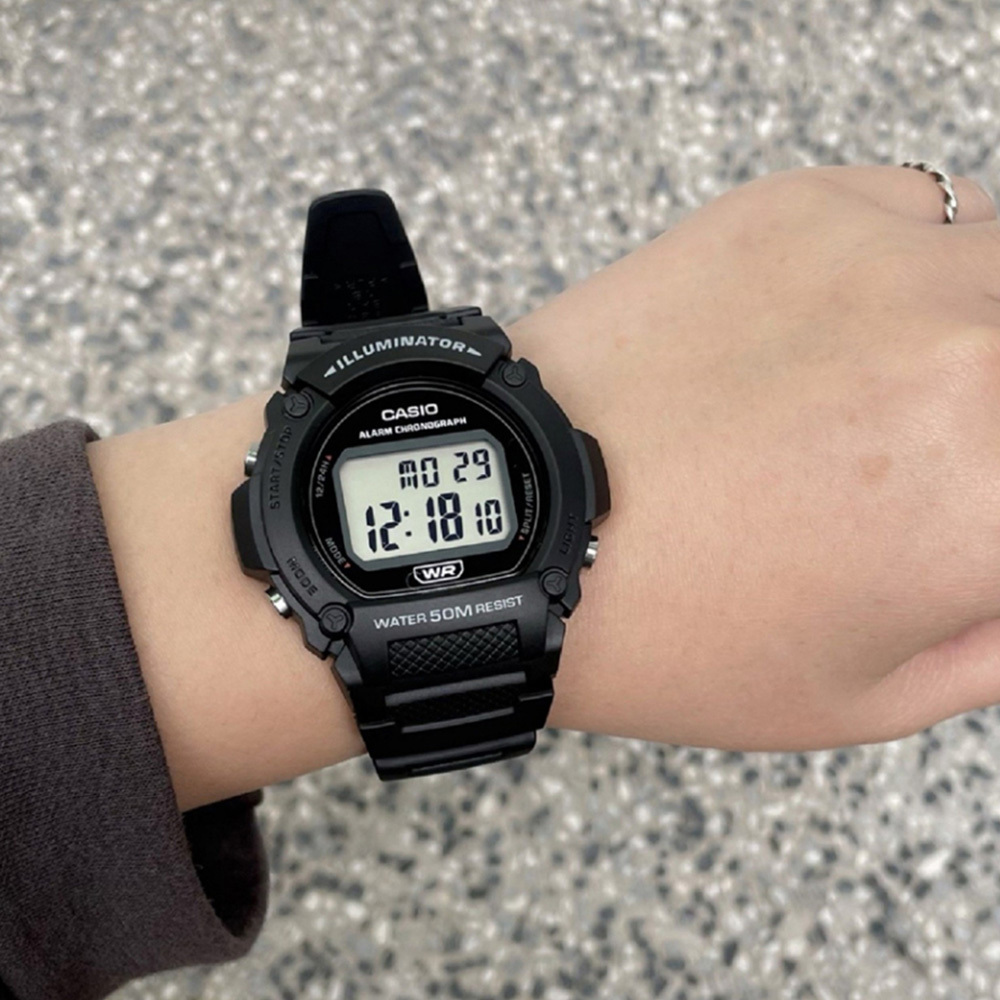 【CASIO 卡西歐】CASIO手錶 數位錶 電子錶 學生錶 計時錶 防水 當兵錶 國軍錶 W-219H