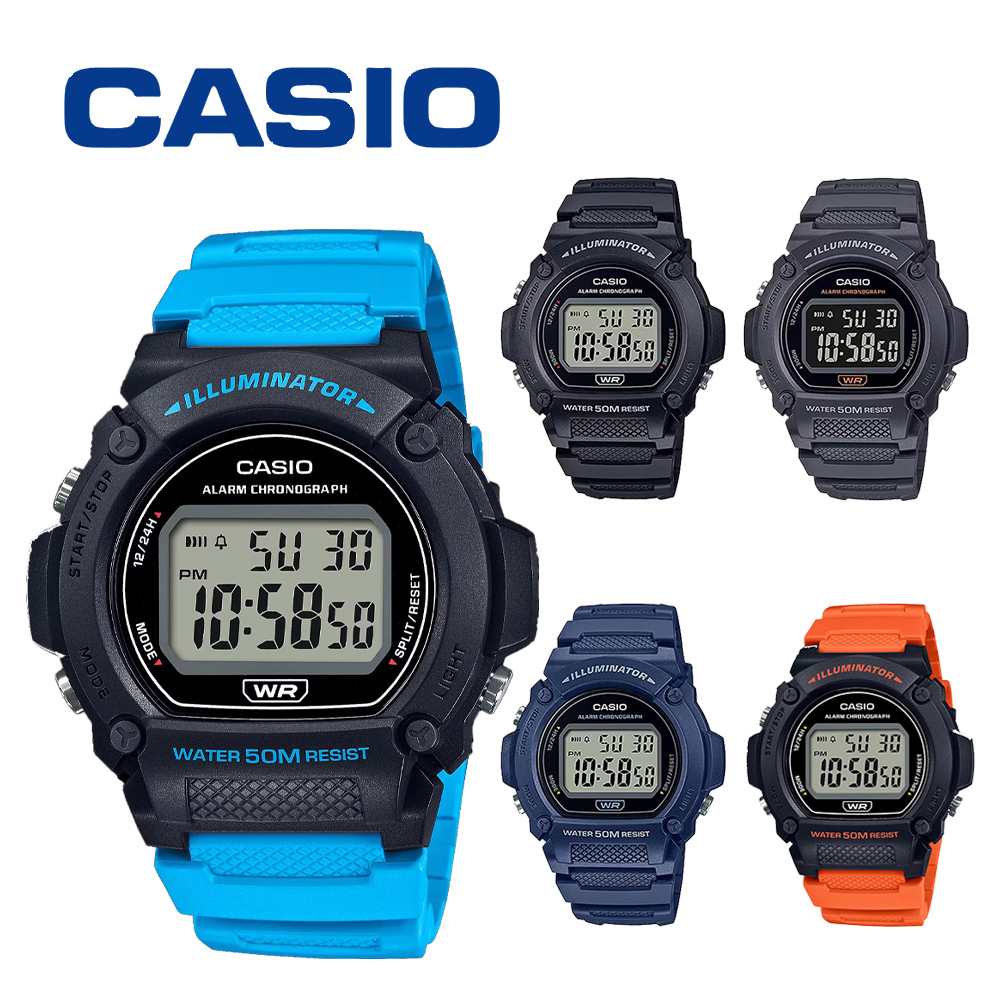 【CASIO 卡西歐】CASIO手錶 數位錶 電子錶 學生錶 計時錶 防水 當兵錶 國軍錶 W-219H