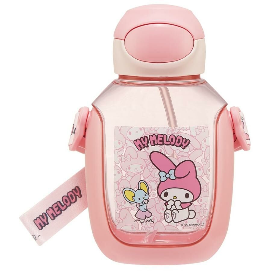 Skater - My Melody 透明吸管水壺 530ml