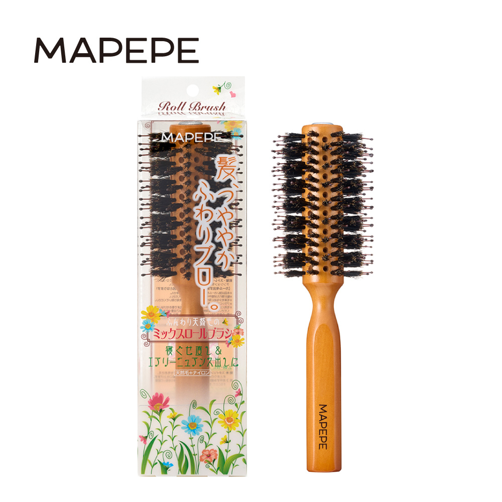 Mapepe 天然毛空氣感圓梳/1入