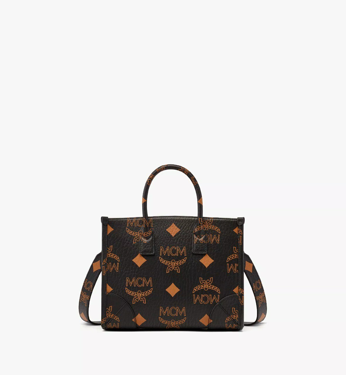S] MCM MWTDABO01BK001 MÜNCHEN TOTE IN MAXI VISETOS,BLACK