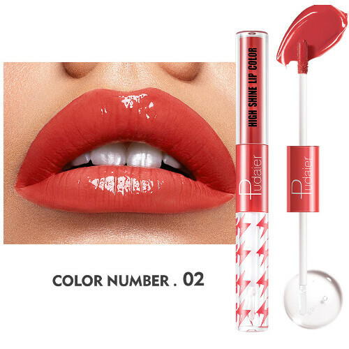 The most popular double-ended lip glaze moisturizing lip gloss (#02)