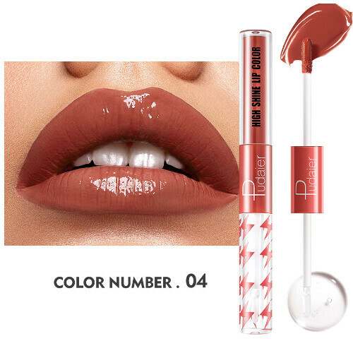 The most popular double-ended lip glaze moisturizing lip gloss (#04)