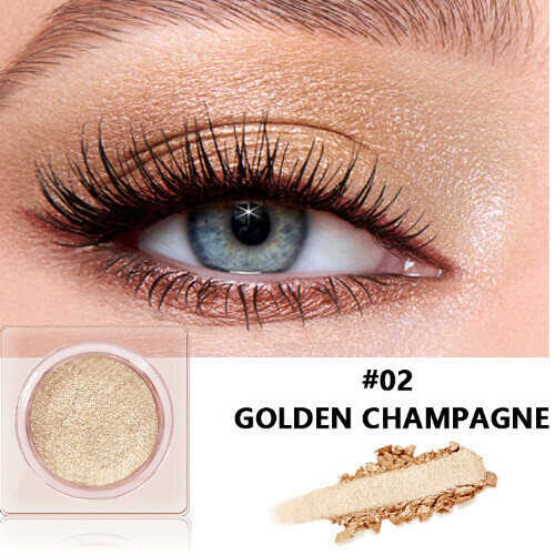 New single color high gloss pearl glitter eye shadow (02#GOLDEN CHAMPAGNE)