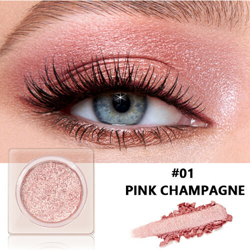 New single-color high-gloss pearlescent glitter eye shadow (01#PINK CHAMPAGNEE)