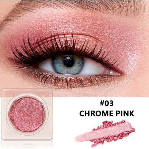 New single color high gloss pearl glitter eye shadow (03#CHROME PINK)