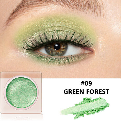 New single color high gloss pearl glitter eye shadow (09#GREEN FOREST)