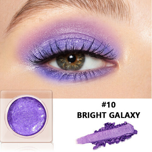 New single color high gloss pearl glitter eye shadow (10#BRIGHT GALAXY)