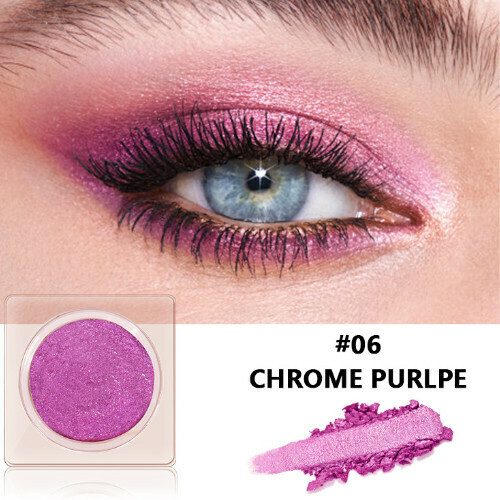 New single color high gloss pearl glitter eye shadow (06#CHROME PURLPE)