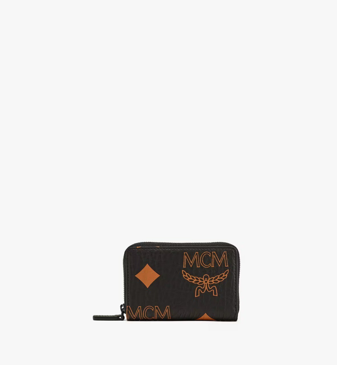 [S] MCM MYLDATA02BK001 ZIP AROUND WALLET IN MAXI VISETOS,BLACK, 8809865517058 (SMCM112)