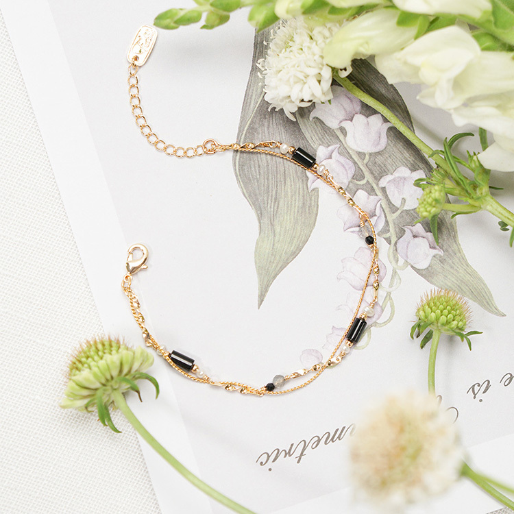 七月誕生石 • 黑鳶尾花 • 絕望的愛 – 黑瑪瑙 – 手鍊