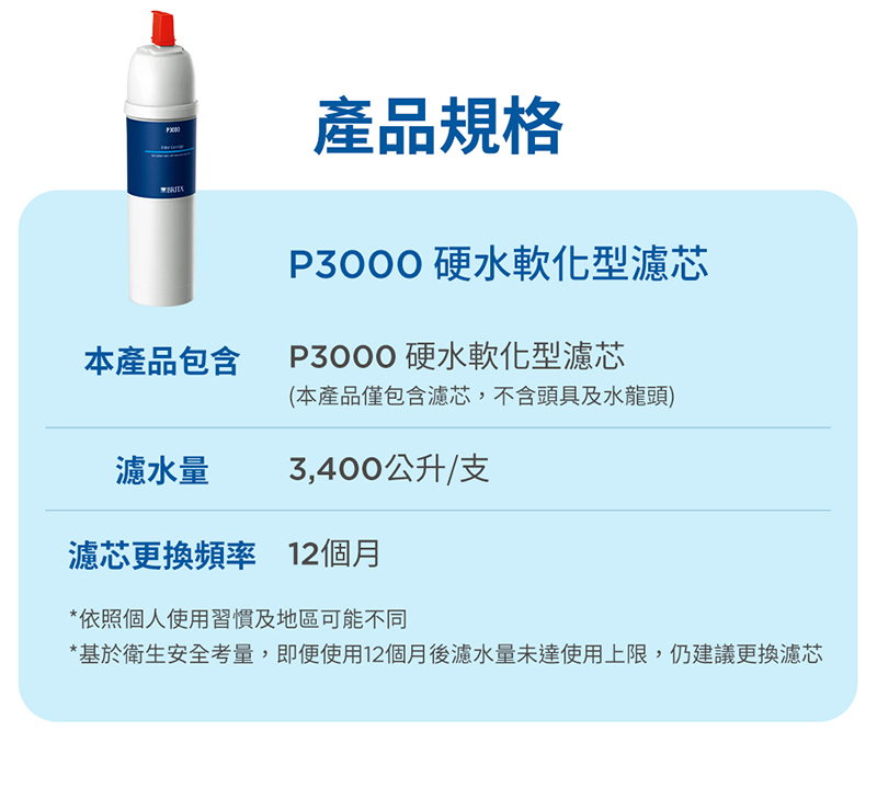 BRITA mypure P3000硬水軟化型濾芯