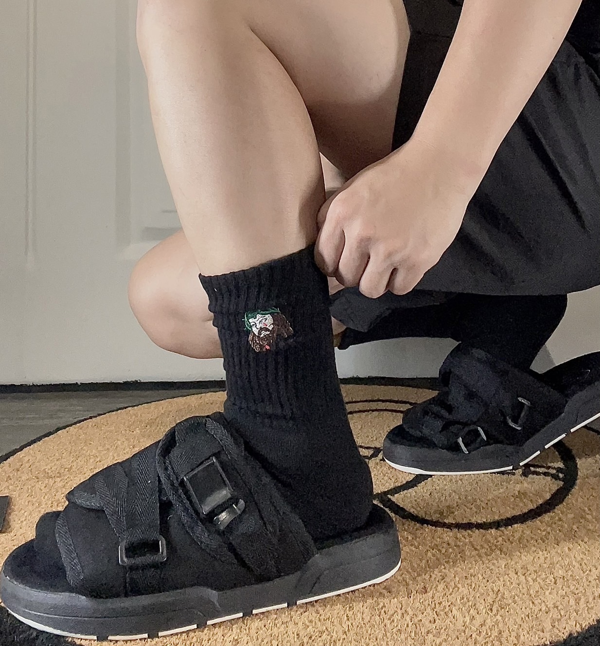 現貨|耶穌刺繡毛巾襪【SCSXU7】