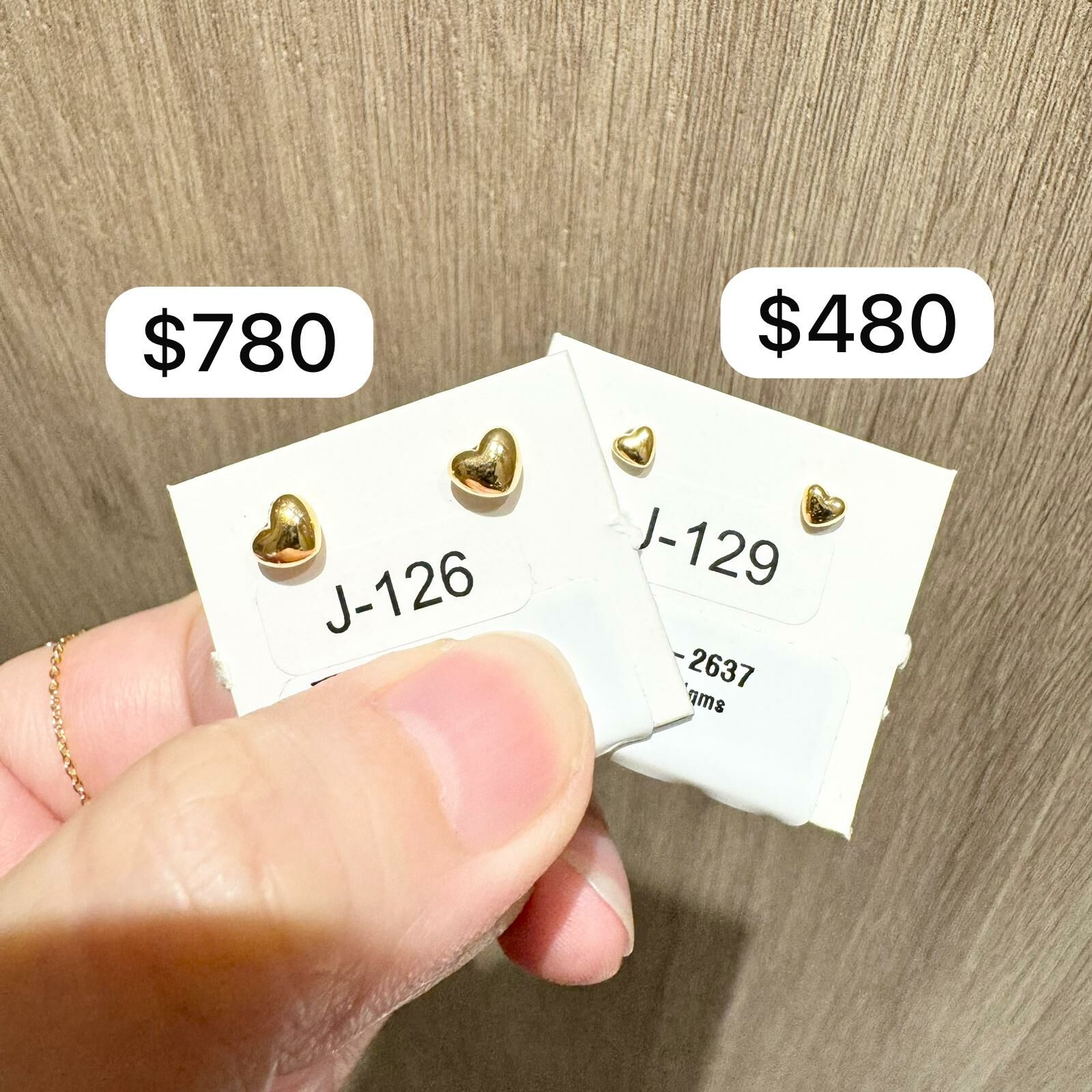 2024JUN 5mm立體心心耳環18KY