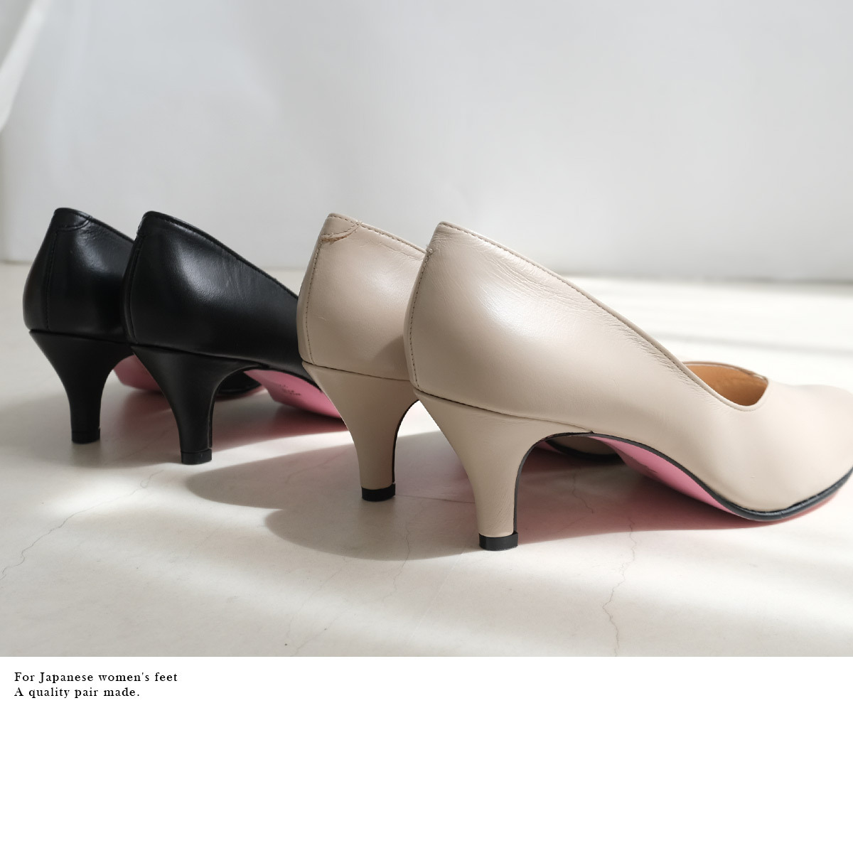 Point nine日本製真皮女用低調粉色鞋底尖頭V 形剪裁高跟鞋6公分