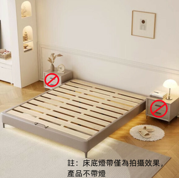 Hot selling solid wood bed frame without bedside (khaki bed [without lights]) (size: 135*200cm)