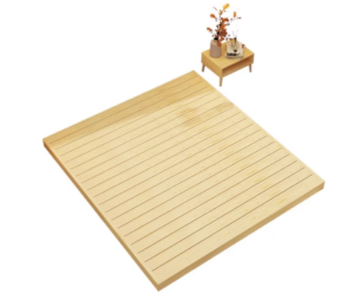 Hot style simple all-solid wood lattice frame floor-standing bed frame without bedside (size: length 2200MM*width 2000MM*height 10CM)