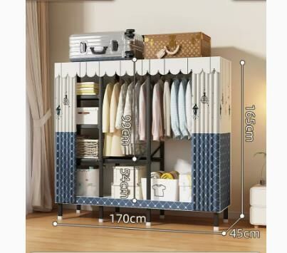 Popular foldable simple wardrobe (lattice, length 170*width 48*height 170CM)
