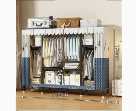 Popular foldable simple wardrobe (lattice, length 190*width 45*height 170CM)