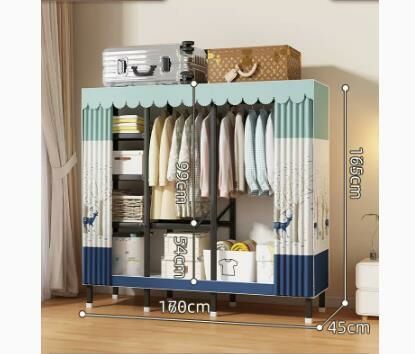 Popular foldable simple wardrobe (Auspicious Elk length 170*width 48*height 170CM)