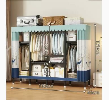 Popular foldable simple wardrobe (Auspicious Elk length 190*width 45*height 170CM)