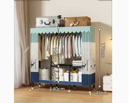 Popular foldable simple wardrobe (luxury model, Lucky Elk, length 140*width 45*height 170CM)