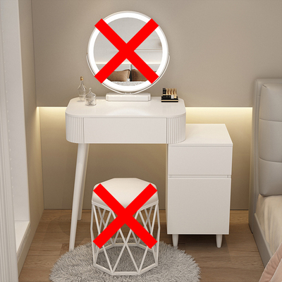 Hotly recommended cream style small apartment dressing table (Q style 70 table + cabinet, no mirror and no stool)