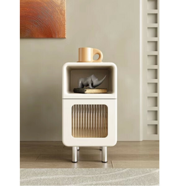 Hotly recommended Italian minimalist cream style storage cabinet bedside table (cream style bedside table) (40*30*53CM)