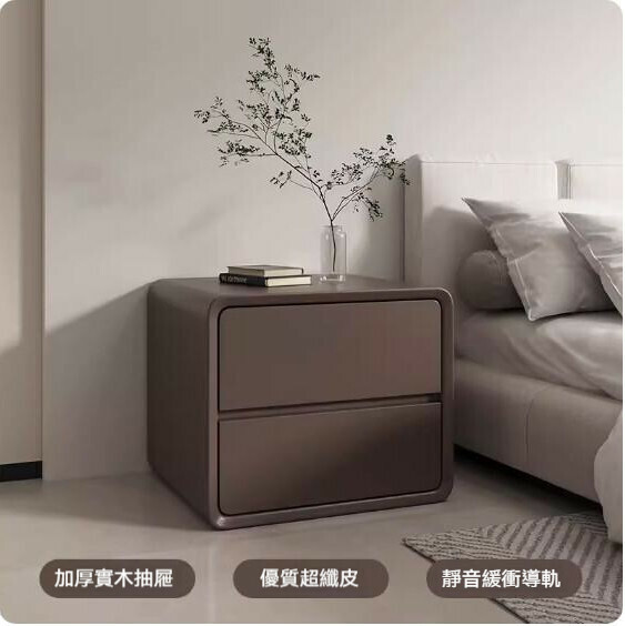 Hot cream style solid wood bedside table (brown) (size: length 40x width 40x height 47cm)