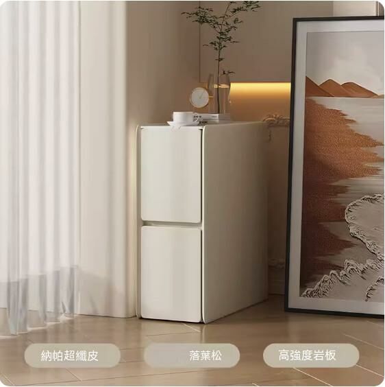 熱推奶油風實木床頭櫃（奶白色）（尺寸：長40x寬40x高50cm）